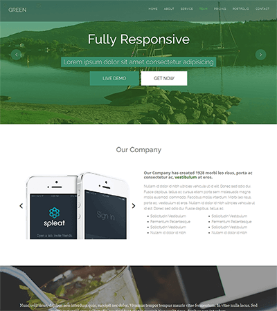 Green-Free one page HTML Bootstrap template